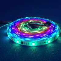 16ft ws2811 led pixel strip tape 60LEDs/M 12V waterproof IP65 silicone coating